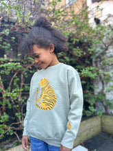 Load image into Gallery viewer, Tiger Friend Sweatshirt In Sage Green