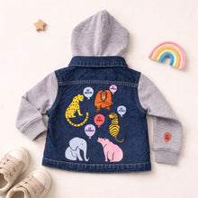 Load image into Gallery viewer, Animal Balloon Denim Jacket with Hood