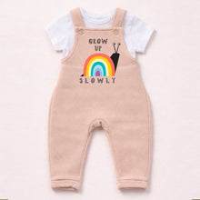 Load image into Gallery viewer, Grow Up Slowly Fleece Dungarees – Multiple Colours Available