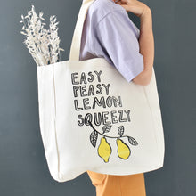 Load image into Gallery viewer, Easy Peasy Lemon Squeezy Tote Bag
