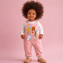Load image into Gallery viewer, Animal Balloon Fleece Dungarees – Multiple Colours Available