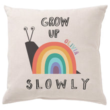 Load image into Gallery viewer, Grow Up Slowly Rainbow Cushion