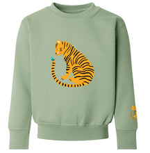 Load image into Gallery viewer, Tiger Friend Sweatshirt In Sage Green