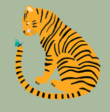 Load image into Gallery viewer, Tiger Friend Sweatshirt In Sage Green