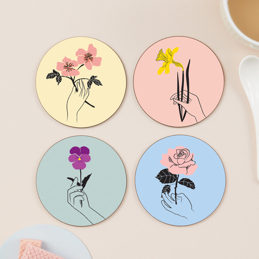 Say It With Flowers Set Of Four Coasters