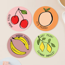 Load image into Gallery viewer, Say It With Fruit Set Of Four Coasters