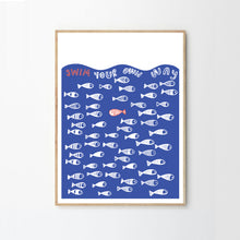 Load image into Gallery viewer, Swim Your Own Way Fish Print