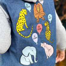 Load image into Gallery viewer, Animal Balloon Denim Jacket with Hood
