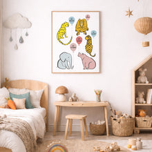 Load image into Gallery viewer, Be Kind Be Brave Animal Balloon Print