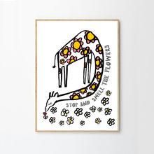 Load image into Gallery viewer, Stop And Smell The Flowers Giraffe Print