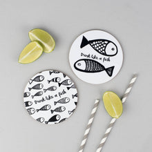 Load image into Gallery viewer, 'Drink Like A Fish' Set of Four Coasters