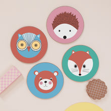 Load image into Gallery viewer, Colourful Woodland Set Of Four Coasters