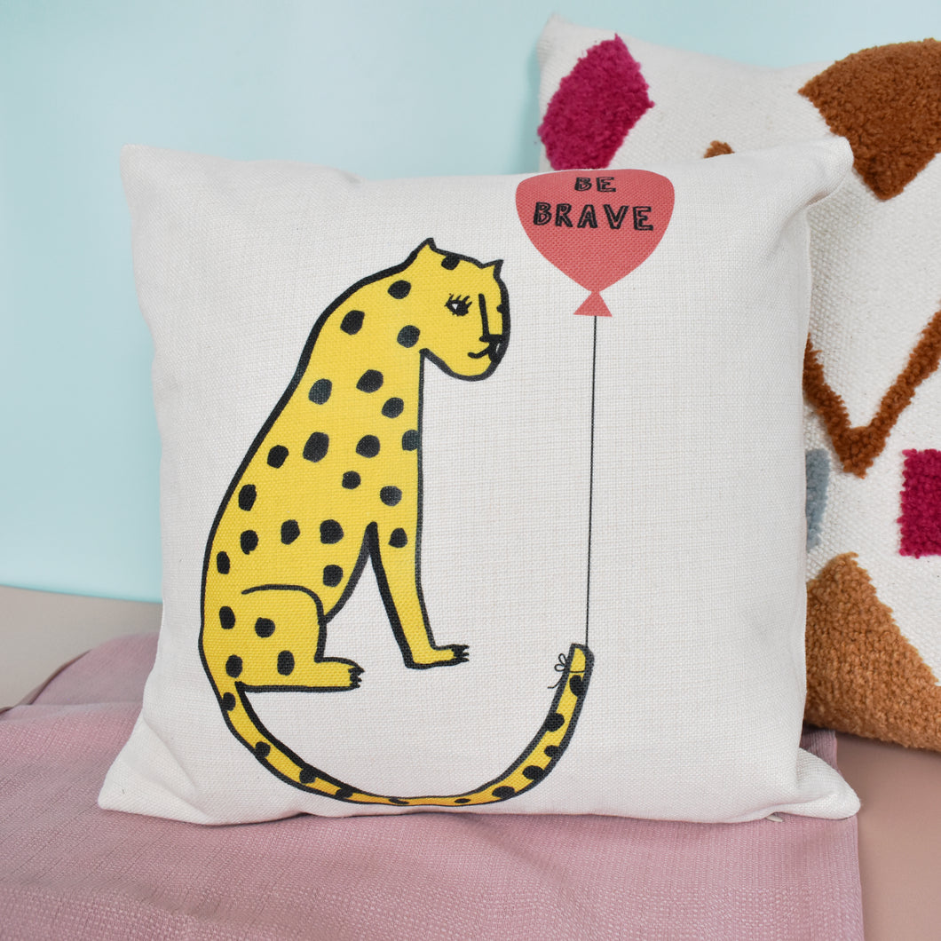 Be Brave Leopard Cushion