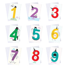 Load image into Gallery viewer, Number Birthday Card 1-9 years