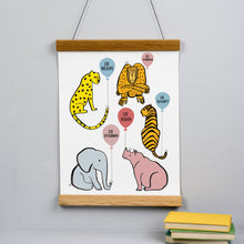 Load image into Gallery viewer, Be Kind Be Brave Animal Balloon Print

