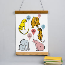 Load image into Gallery viewer, Be Kind Be Brave Animal Balloon Print