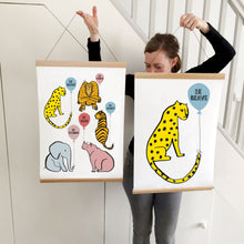 Load image into Gallery viewer, Be Kind Be Brave Animal Balloon Print
