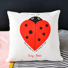 Load image into Gallery viewer, Ladybird Heart Cushion