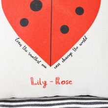 Load image into Gallery viewer, Ladybird Heart Cushion