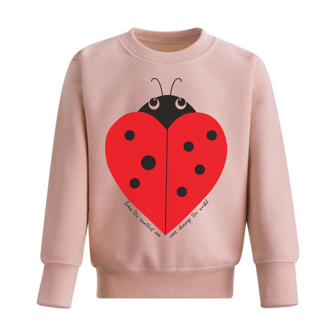 Ladybird Heart Dusky Pink Sweatshirt