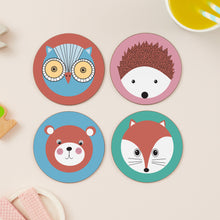 Load image into Gallery viewer, Colourful Woodland Set Of Four Coasters