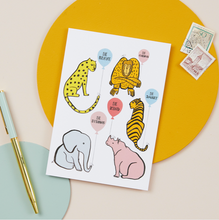 Load image into Gallery viewer, Be Kind Be Brave Be Strong Animals Greeting Card