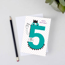 Load image into Gallery viewer, Number Birthday Card 1-9 years