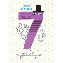 Load image into Gallery viewer, Number Birthday Card 1-9 years