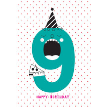 Load image into Gallery viewer, Number Birthday Card 1-9 years