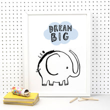 Load image into Gallery viewer, Personalised Dream Big Elephant Print

