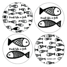 Load image into Gallery viewer, &#39;Drink Like A Fish&#39; Set of Four Coasters
