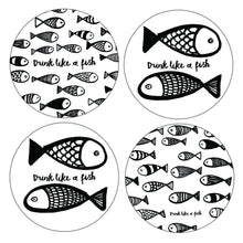 Load image into Gallery viewer, 'Drink Like A Fish' Set of Four Coasters