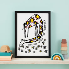 Load image into Gallery viewer, Stop And Smell The Flowers Giraffe Print