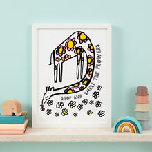 Load image into Gallery viewer, Stop And Smell The Flowers Giraffe Print