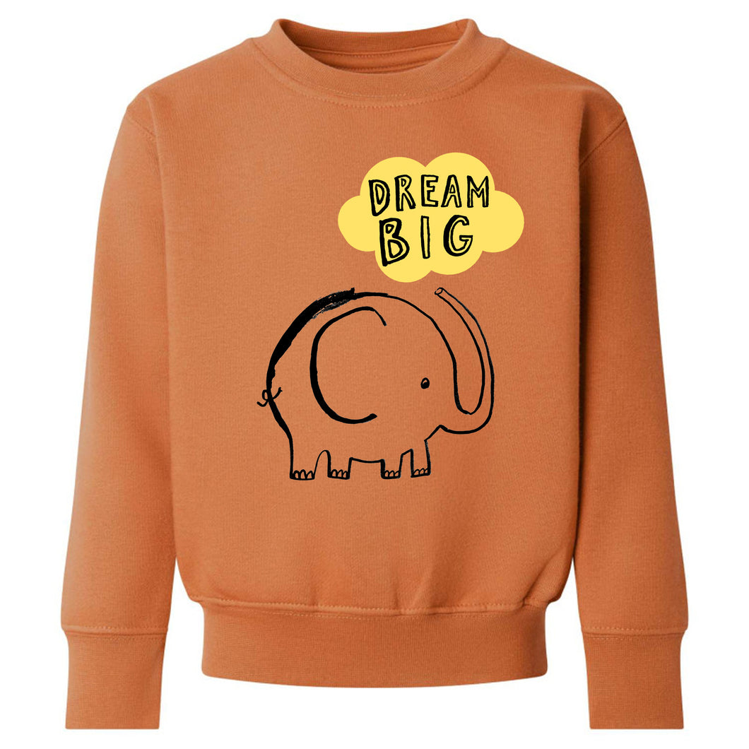 Dream Big Elephant  Sweatshirt In Caramel