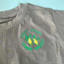 Load image into Gallery viewer, Khaki Easy Peasy Lemon Squeezy Embroidered T-shirt
