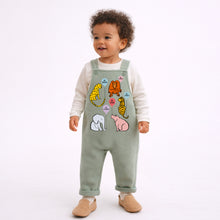 Load image into Gallery viewer, Animal Balloon Fleece Dungarees – Multiple Colours Available
