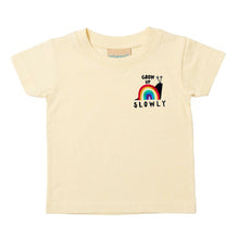 Load image into Gallery viewer, Pale Yellow Grow Up Slowly Embroidered T-shirt
