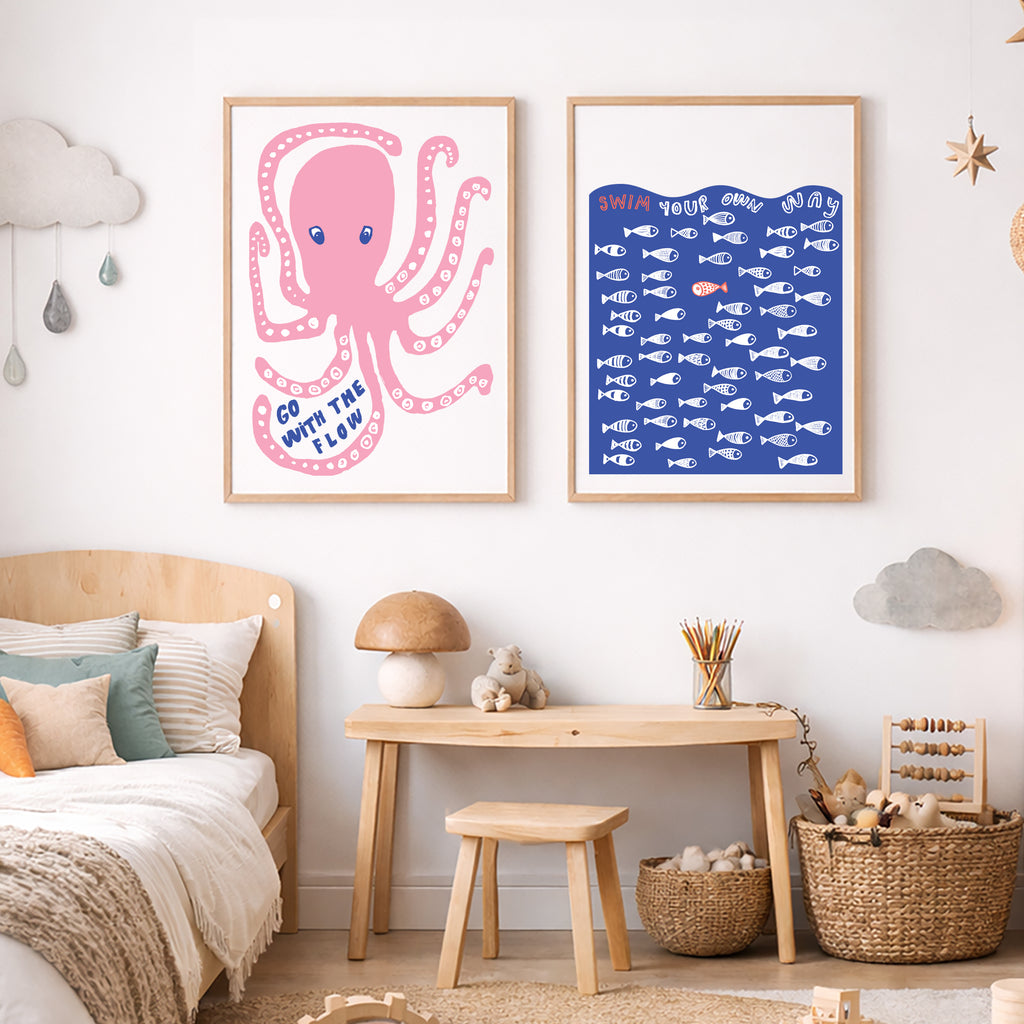 Pink Octopus Print