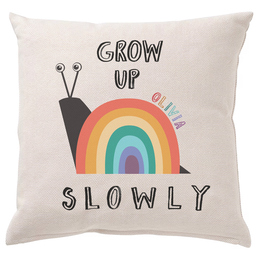 Grow Up Slowly Rainbow Cushion