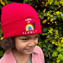 Load image into Gallery viewer, Red Grow Up Slowly Beanie
