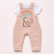 Load image into Gallery viewer, Rainbow Elephant Fleece Dungarees – Multiple Colours Available
