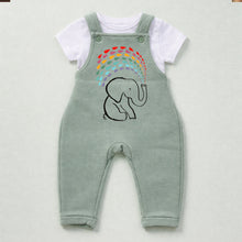 Load image into Gallery viewer, Rainbow Elephant Fleece Dungarees – Multiple Colours Available
