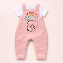 Load image into Gallery viewer, Rainbow Elephant Fleece Dungarees – Multiple Colours Available
