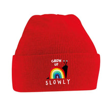 Load image into Gallery viewer, Red Grow Up Slowly Beanie
