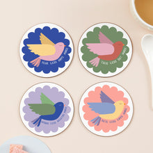 Load image into Gallery viewer, Fear Less Hope More Bird Coasters
