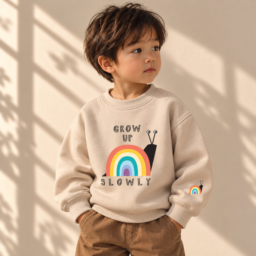 Grow Up Slowly Rainbow Snail Sweatshirt