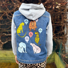 Load image into Gallery viewer, Animal Balloon Denim Jacket with Hood
