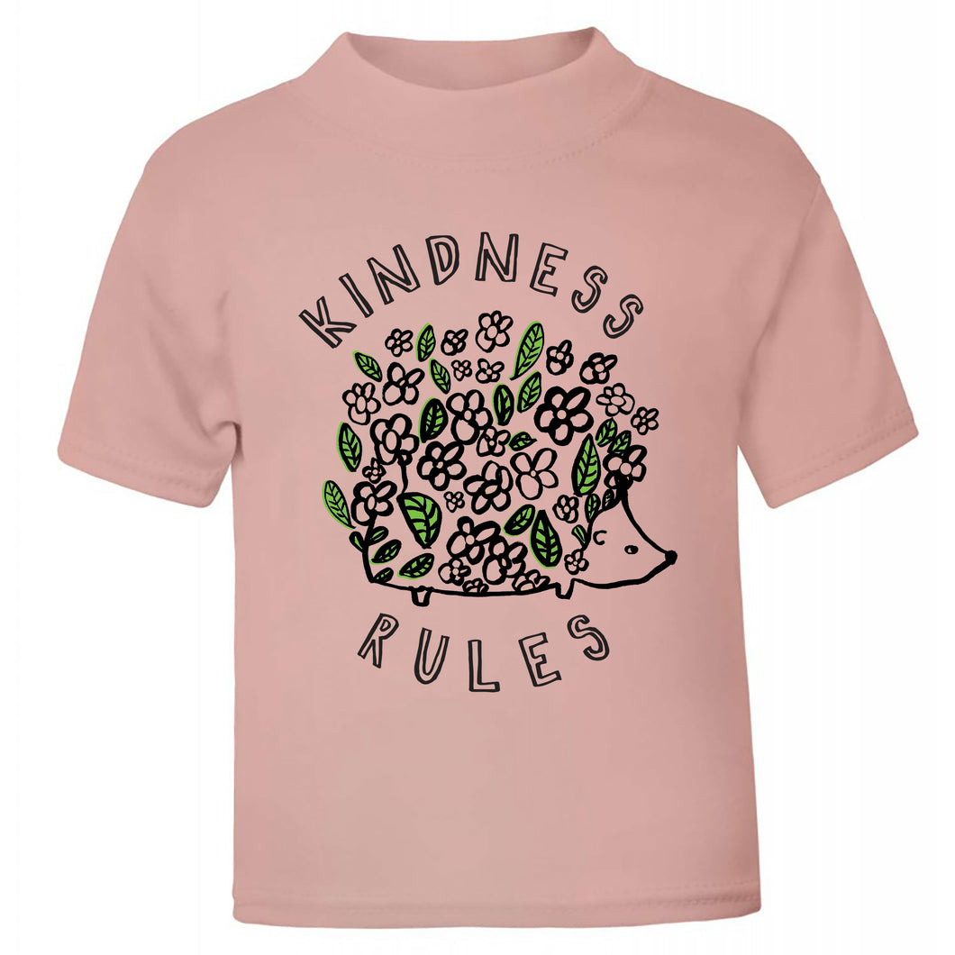 Kindness Rules Dusky Pink T Shirt