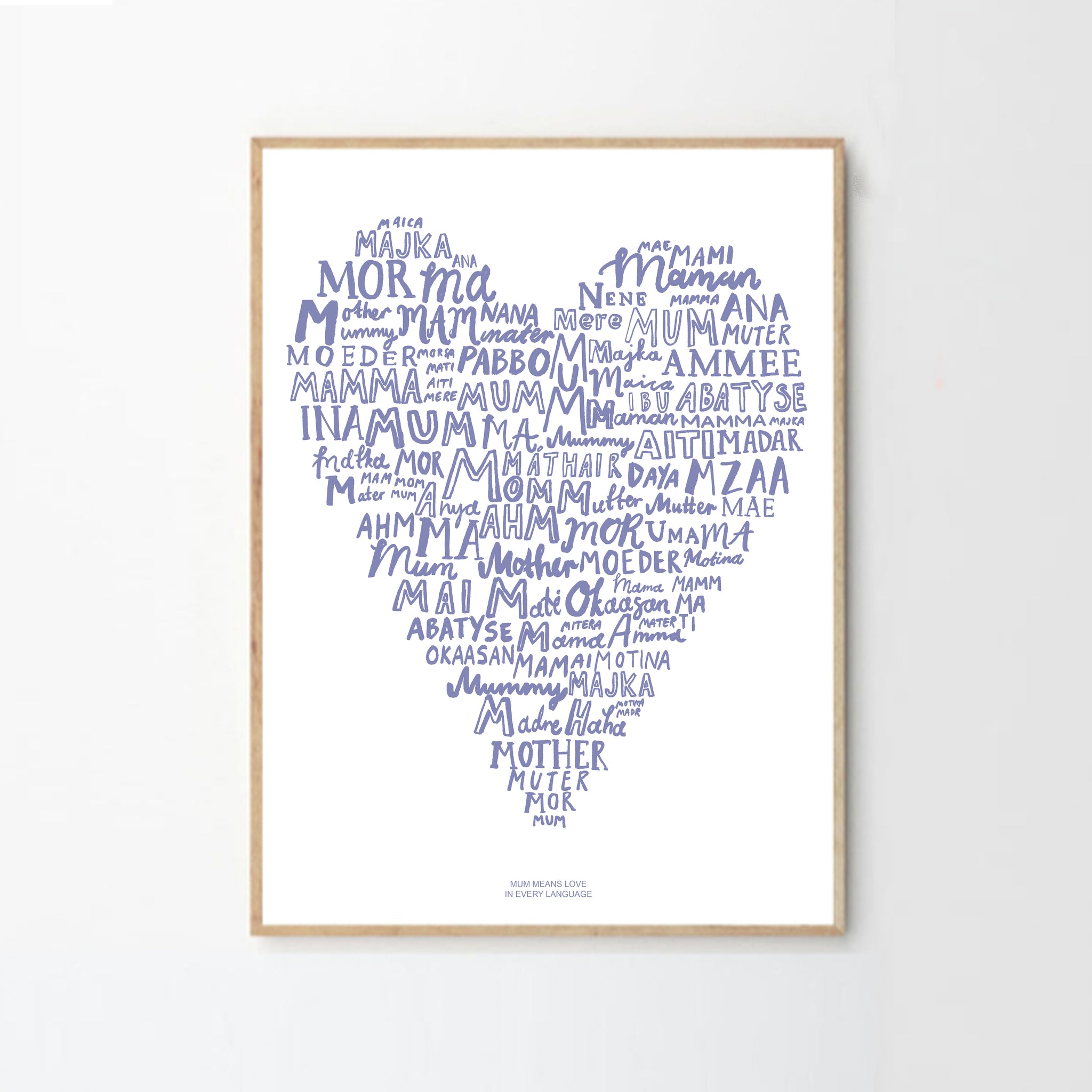 Mum Means Love In Every Language Print – Karin Åkesson